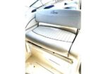 Cream leather boat cockpit seat with a ribbed cushion and 'Ciera' embroidered on the backrest.